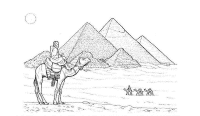 A coloring page of wonders of the world